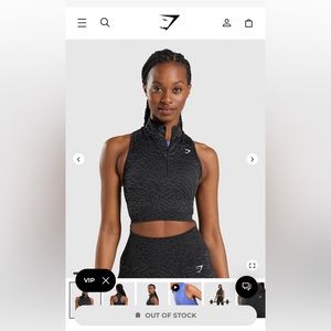 GYMSHARK ADAPT ANIMAL SEAMLESS CROP 1/2 ZIP